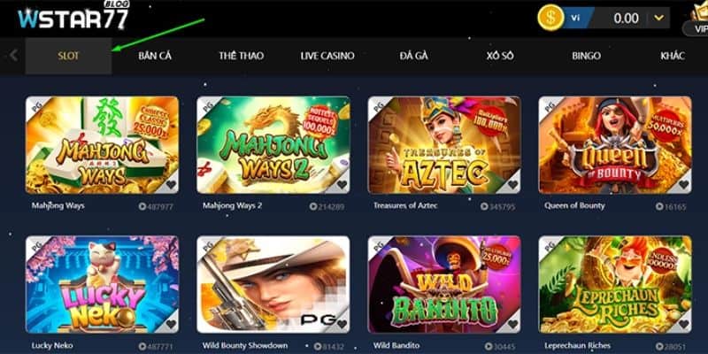 Chơi game Wstar77 slot login 3D nhận thưởng lớn