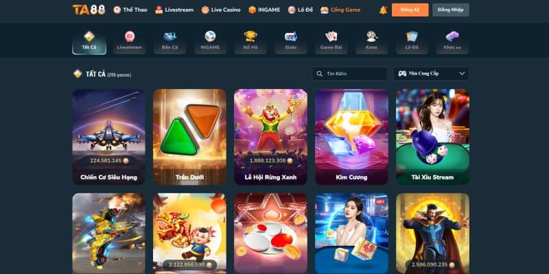 Hàng trăm trò chơi đang đợi cược thủ khám phá tại TA88