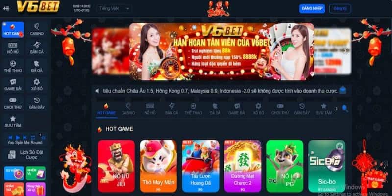 Link vào nhà cái V6bet chơi game thả ga