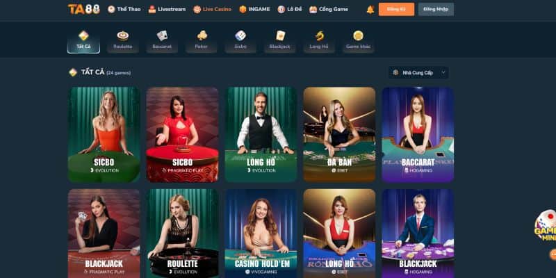 Sảnh live casino TA88 là sân chơi kiếm tiền cực chất cho các thần bài